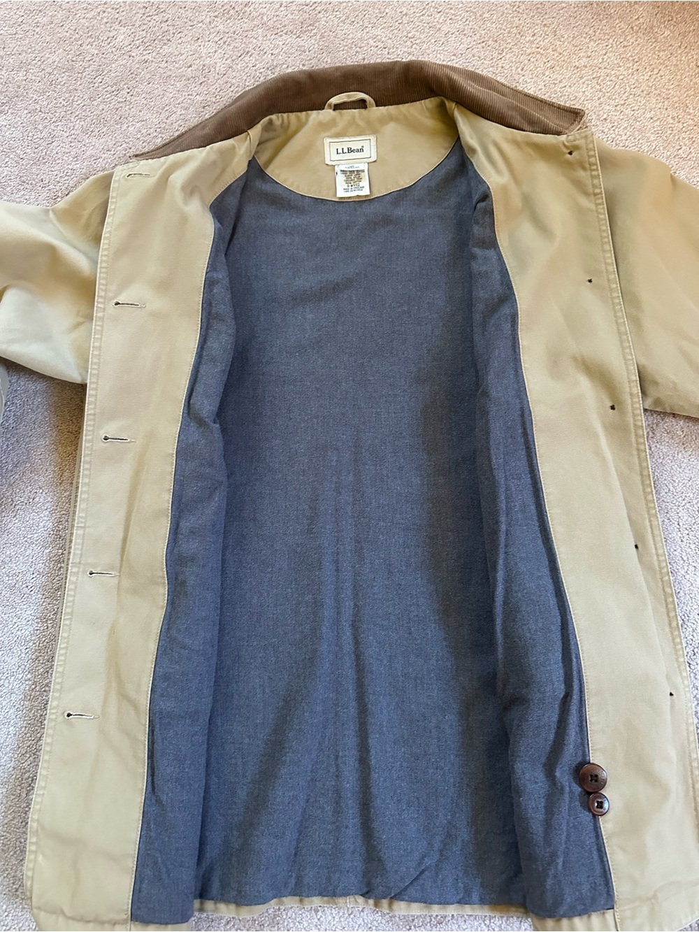LL Bean Adirondack Barn Coat Chore Flannel Lined Corduroy Collar Women’s Medium - Picture 8 of 15